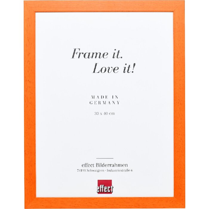 Effect Holzrahmen Profil Top Pro orange 13x13 cm mit Antireflexglas