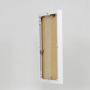 Efektowa aluminiowa ramka na zdjęcia Quadro 25x35 cm białe szkło akrylowe