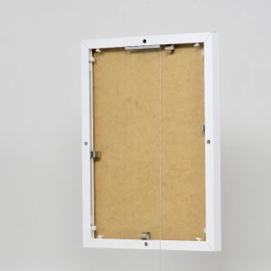 Efektowa aluminiowa ramka na zdjęcia Quadro 25x35 cm białe szkło akrylowe