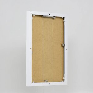 Efektowa aluminiowa ramka na zdjęcia Quadro 25x35 cm białe szkło akrylowe