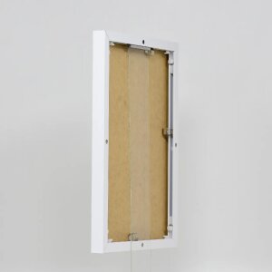Efektowa aluminiowa ramka na zdjęcia Quadro 25x35 cm białe szkło akrylowe