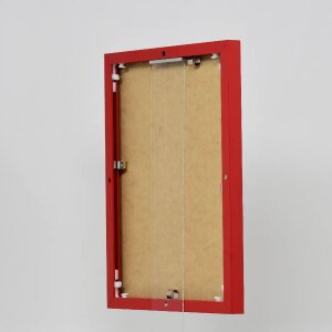 Efektowa aluminiowa ramka na zdjęcia Quadro 25x35 cm czerwone szkło akrylowe