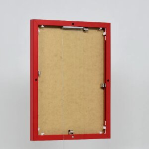 Efektowa aluminiowa ramka na zdjęcia Quadro 25x35 cm czerwone szkło akrylowe