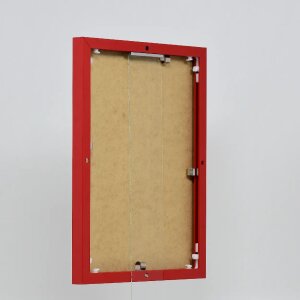 Efektowa aluminiowa ramka na zdjęcia Quadro 25x35 cm czerwone szkło akrylowe