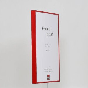 Efektowa aluminiowa ramka na zdjęcia Quadro 25x35 cm czerwone szkło akrylowe