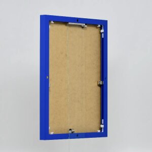 Efektowa aluminiowa ramka na zdjęcia Quadro 25x35 cm niebieskie szkło akrylowe