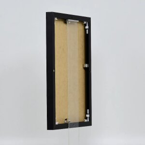 Efektowa aluminiowa ramka na zdjęcia Quadro 25x35 cm czarne szkło akrylowe
