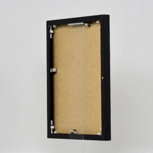Efektowa aluminiowa ramka na zdjęcia Quadro 25x35 cm czarna, szkło akrylowe o wysokim połysku