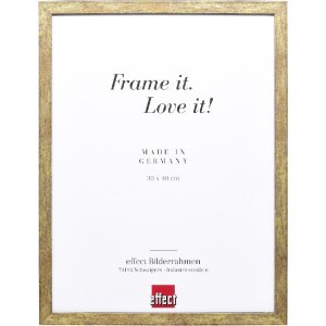 Ramka na zdjęcia z drewna Profil 42, antyk złoty, 13x13 cm