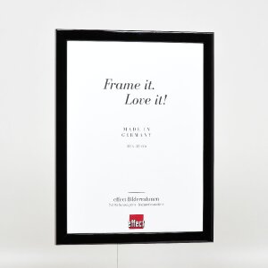 Effect Holz-Bilderrahmen Profil 43 schwarz hochglanz 29,7x42 cm Kunstglas