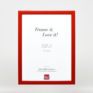 Effect Holzbilderrahmen Profil 43 rot hochglanz 29,7x42 cm Kunstglas
