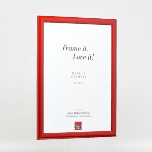Effect Holzbilderrahmen Profil 43 rot hochglanz 29,7x42 cm Kunstglas