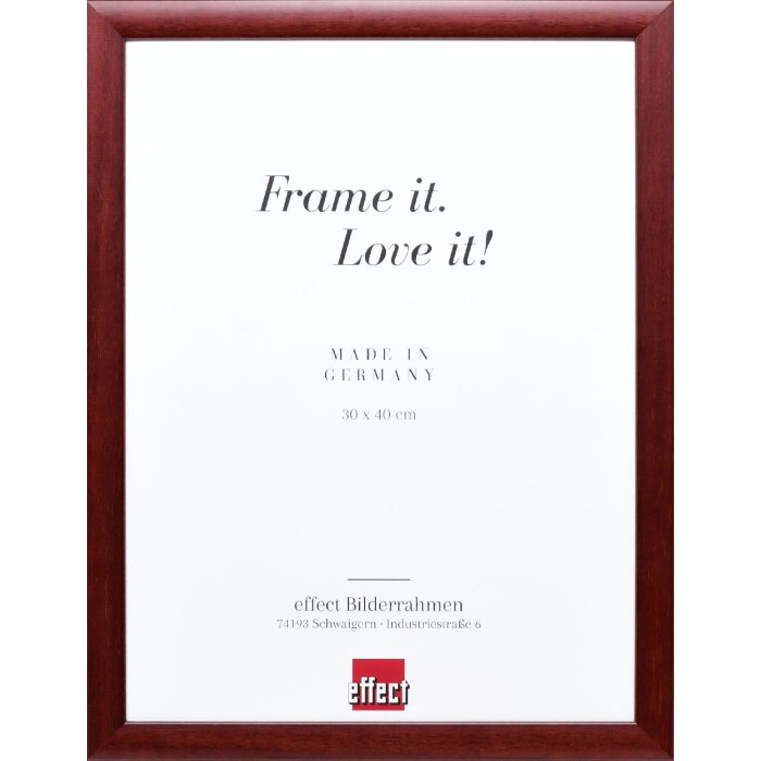 Effect Holz-Bilderrahmen Profil 43 rot 35x100 cm Kunstglas