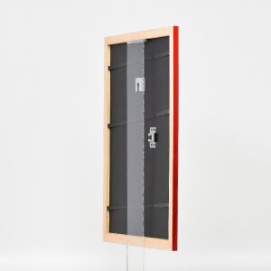 effect Holz-Bilderrahmen Profil 43 rot hochglanz 35x100 cm Kunstglas