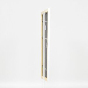 Effect Holz-Bilderrahmen Profil 43 weiß hochglanz 35x50 cm Kunstglas