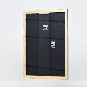 Effect Holz-Bilderrahmen Profil 43 schwarz hochglanz 40x40 cm Kunstglas