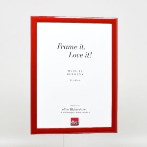 Effect Holz Bilderrahmen Profil 43 rot hochglanz 40x40 cm Kunstglas