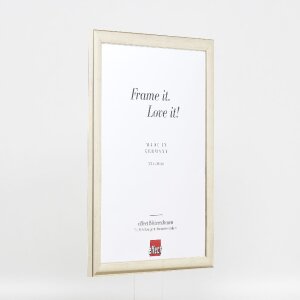 Effect Holz-Bilderrahmen Profil 43 silber 40x60 cm Kunstglas
