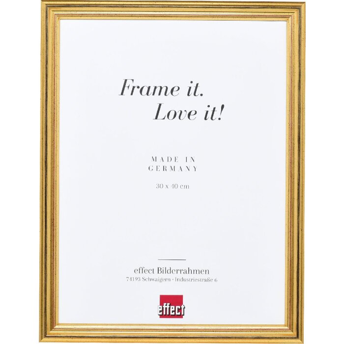 Effect Holzrahmen Profil 44 gold 45x80 cm Kunstglas