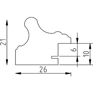 Ramka na zdjęcia w stylu barokowym Profil 44 Gold 50x100 cm, szkło akrylowe