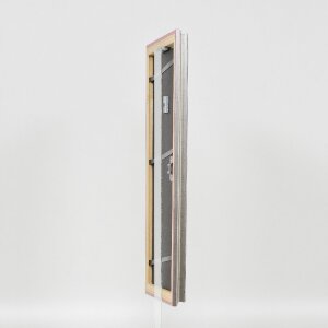 Ramka na zdjęcie z drewna Profil 44 srebrna 50x60 cm, szkło akrylowe