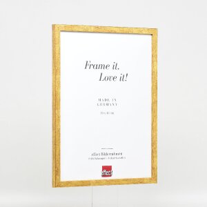 Ramka na zdjęcia z drewna Profil 51, antyk złoty 40x50 cm, szkło akrylowe