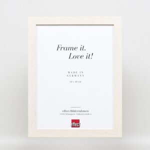 Efekt drewniana ramka na zdjęcia profil 52 biały 13x18 cm szkło artystyczne