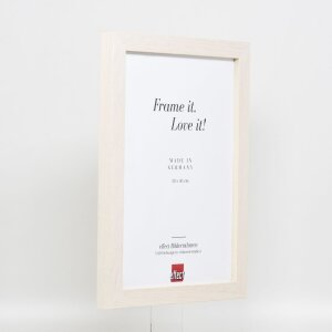 Efekt drewniana ramka na zdjęcia profil 52 biały 13x18 cm szkło artystyczne