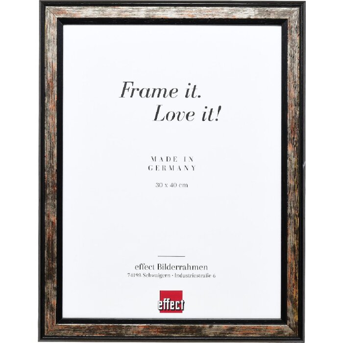 Effect Holzbilderrahmen Profil 64 Schwarz 10x10 cm mit Kunstglas