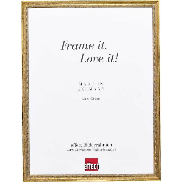 Effect Bilderrahmen Holz Profil 66 antikgold 40x40 cm Kunstglas
