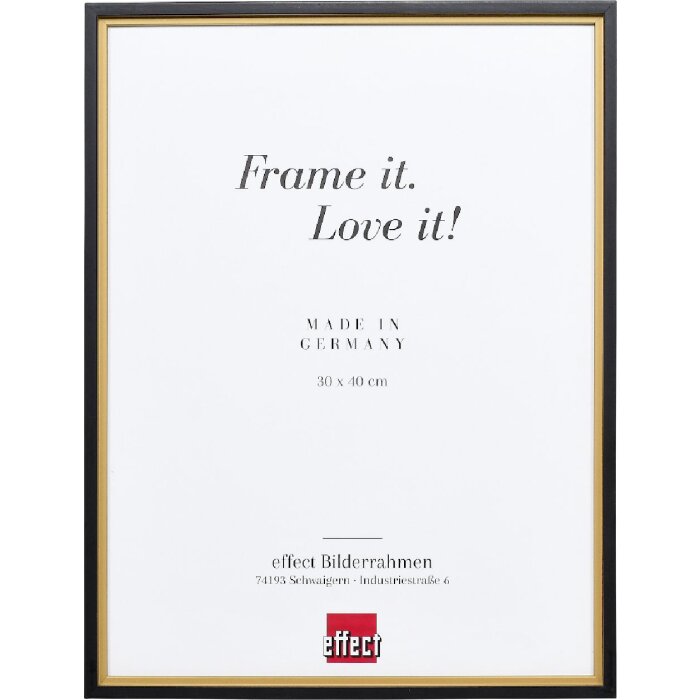 Effect Holz-Bilderrahmen Profil 69 gold 42x59,4 cm Kunstglas