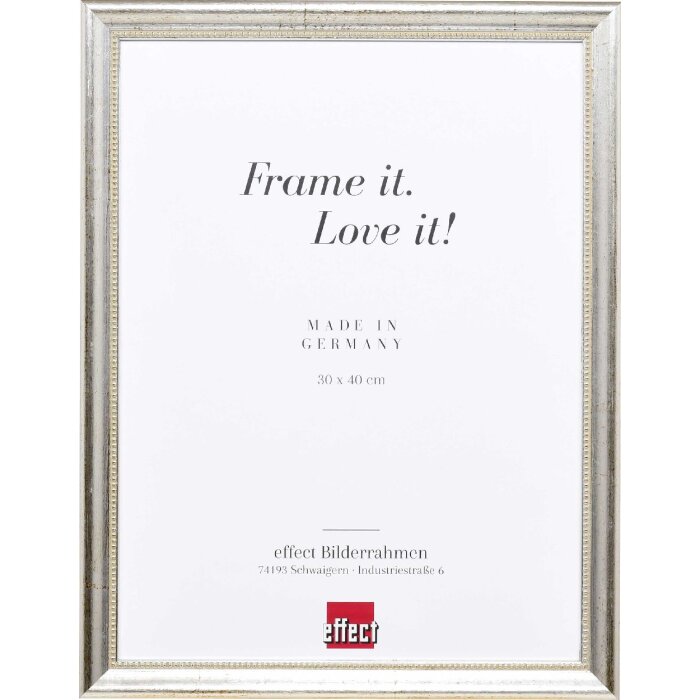 Efekt drewniana ramka na zdjęcia profil 85 srebrna 10x10 cm szkło akrylowe
