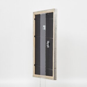 Efekt drewniana ramka na zdjęcia profil 85 srebrna 10x10 cm szkło akrylowe