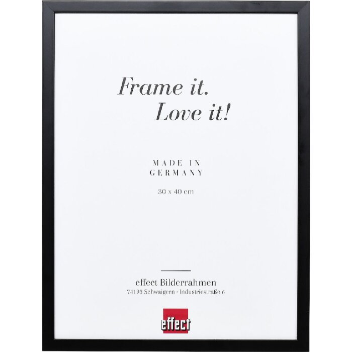 Effect Holzrahmen Profil Top S schwarz 18x24 cm Kunstglas