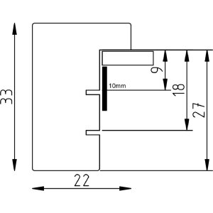 Rama z drewna dębowego Profil 54, 59,4x84,1 cm, szkło kryształowe