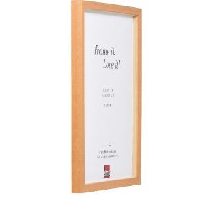 Ramka z drewna Profil 58, jasnobrązowa 10x10 cm, szkło akrylowe i listwa odstawkowa