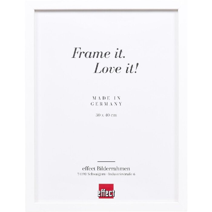 Ramka drewniana Effect Profil 58 biała 13x13 cm z szkłem akrylowym i listwą oddzielającą