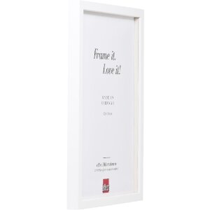Ramka na zdjęcia z drewna Profil 58, biała, 15x20 cm, z szkłem akrylowym i odstępem