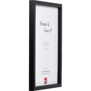 Ramka na zdjęcia z drewna profil 58, czarna, 20x28 cm, z szkłem akrylowym i wstawką odstępową