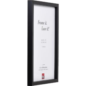 Effect Holzrahmen Profil 58 schwarz 70x70 cm Klarglas und Abstandsleiste
