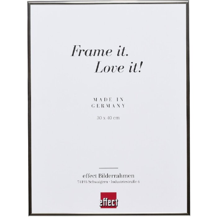 Effect Bilderrahmen Quadro Spiegel silber hochglanz 30 x 45 cm
