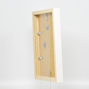 Lustrzany panel z ramą Profil 55, biały, 10x10 cm – elegancja do dekoracji ścian i stolików