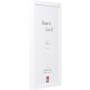 Zegar drewniany z ramą 58 cm, biały, 30x45 cm – minimalistyczny design