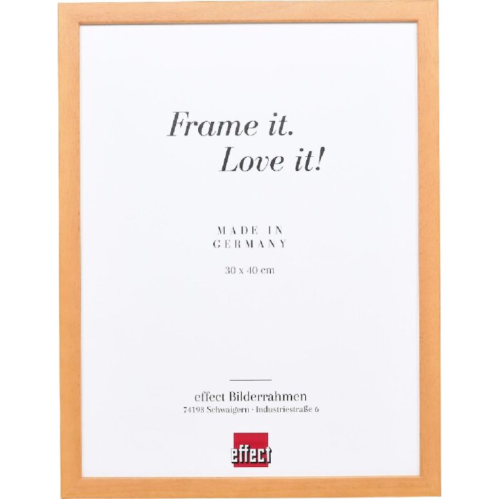 Ściana z lustrem z drewna profil 58 brąz 40x50 cm – Effect