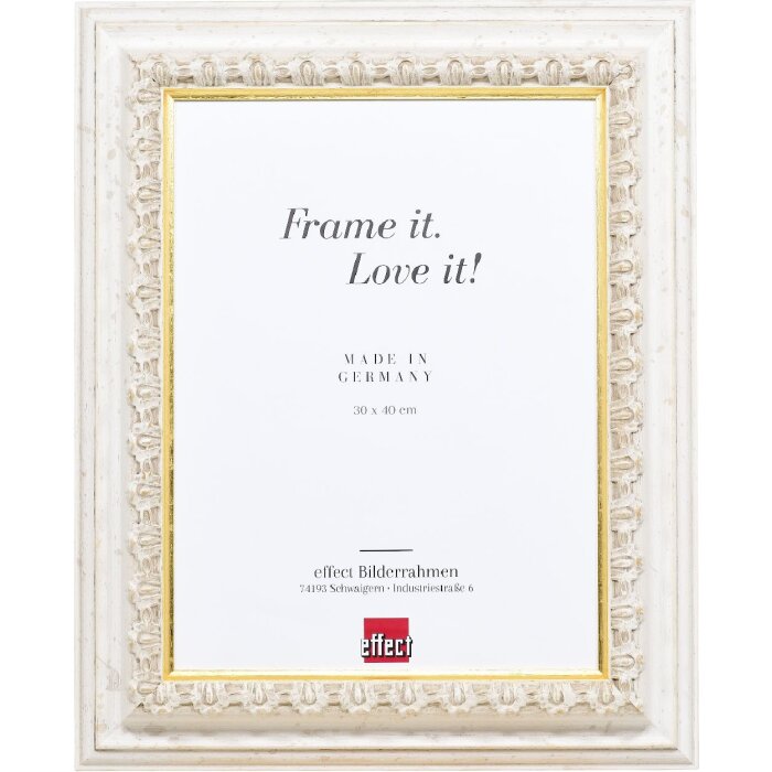 Lustrzanka w stylu barokowym 80 cm z drewna, 21x29,7 cm, biała – Effect