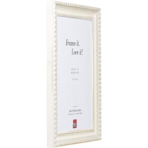 effect Profil 56 – ramka na zdjęcia z drewna, styl barokowy, 60x90 cm, biała z szkłem akrylowym do muzeów