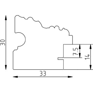 Ramka na zdjęcie drewniana w stylu barokowym 35x100 cm zakończenie złote – Effect
