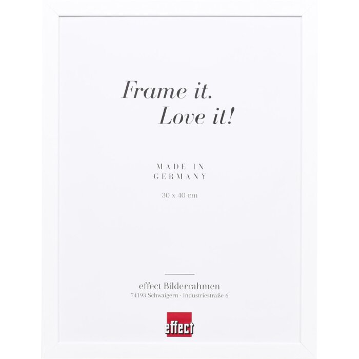 Ramka drewniana Effect Top Cube 10x10 cm, biała z szkłem akrylowym, muzealna jakość, ochrona UV 99%