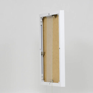 Effect Quadro Rama ze Aluminium 35x100 cm Biały Szkło Muzealne