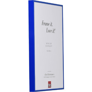 Ramka aluminiowa Quadro 45x80 cm, niebieska, z szkłem muzealnym – format pionowy i poziomy